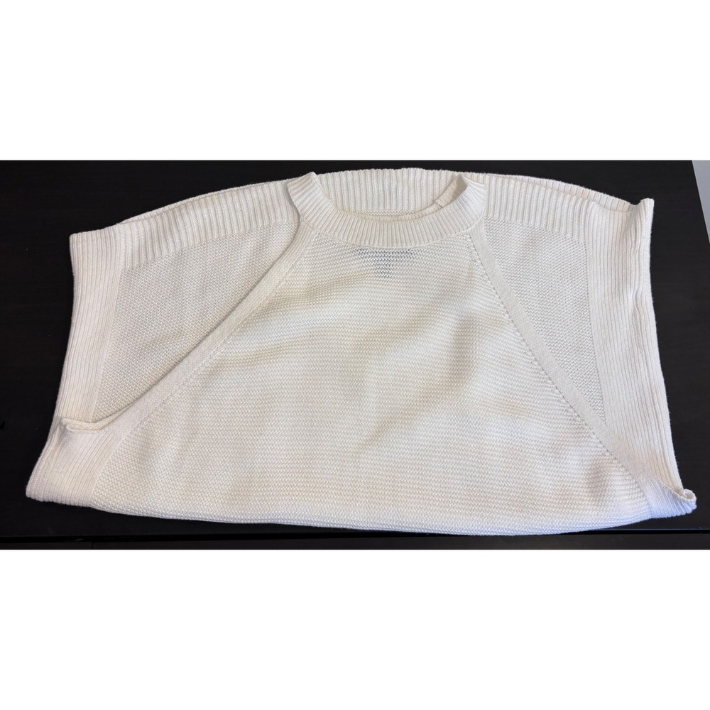 Banana Republic White Cotton Knit Sleeveless High Neck Sweater Top XL